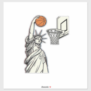 Liberty Basketbal Dunk Vintage Gravure Design_1 Sticker