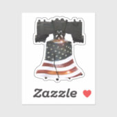 Liberty Bell met Amerikaanse vlag Sticker (Vel)