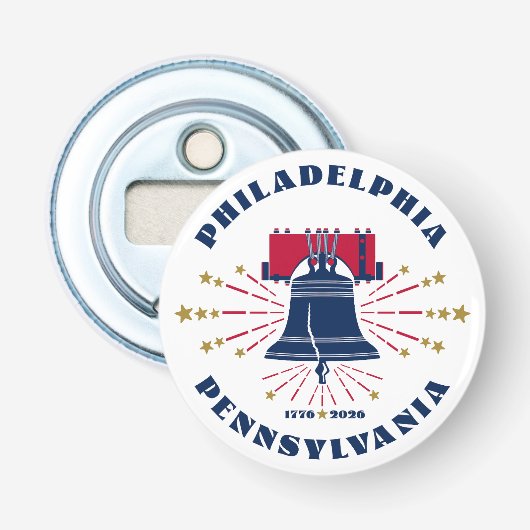 Liberty Bell Patriotic Button Flesopener (Voorkant)
