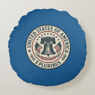 Liberty Bell Seal — "E Pluribus Unum" Rond Kussen