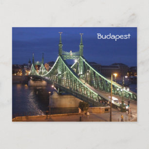 Liberty Bridge 's nachts - Boedapest Briefkaart