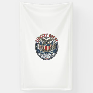 Liberty Crest Patriottisch Patriottisch Heraldiek Spandoek