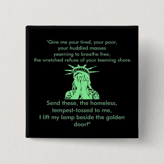 Liberty Crying Pin Vierkante Button 5,1 Cm (Voorkant)