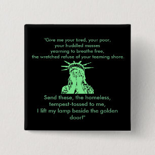Liberty Crying Pin Vierkante Button 5,1 Cm