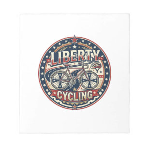 Liberty Cycling Patriottisch Patriottisch Fietsen Notitieblok