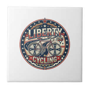 Liberty Cycling Patriottisch Patriottisch Fietsen  Tegeltje