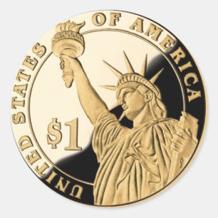 Liberty Dollar Coin Ronde Sticker