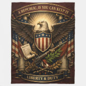 Liberty & Duty  Fleece Deken (Voorkant)