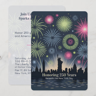 Liberty Feux d'Artifice 250 Ans Carte Galerie New
