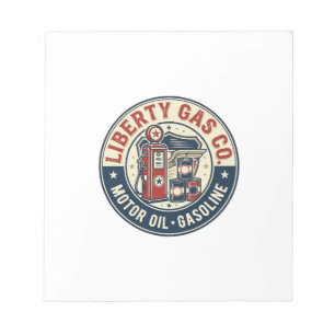 Liberty Gas Co Patriottisch Patriottisch Tankstati Notitieblok