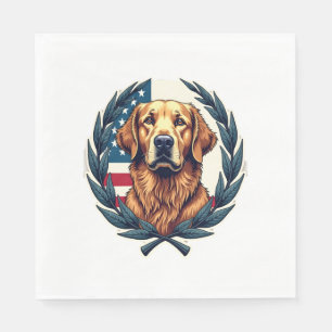 Liberty Golden Retriever Vintage Patriottische T-s Servet