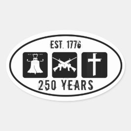 Liberty Guns Religion 1776 250 Ovale Sticker