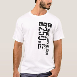 Liberty Guns Religion 250 1776 T-shirt zwart-wit