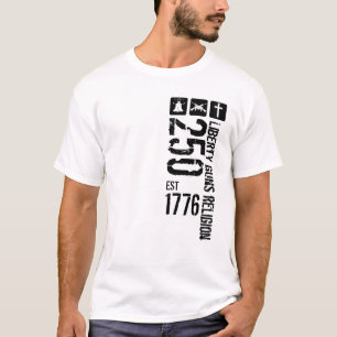 Liberty Guns Religion 250 1776 T-shirt zwart-wit