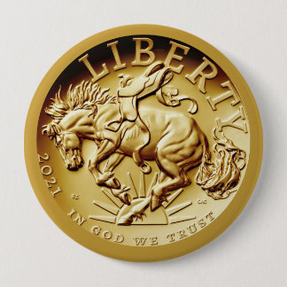 Liberty Horse Coin  Ronde Button 4,0 Cm