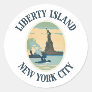 Liberty Island New York City Ronde Sticker