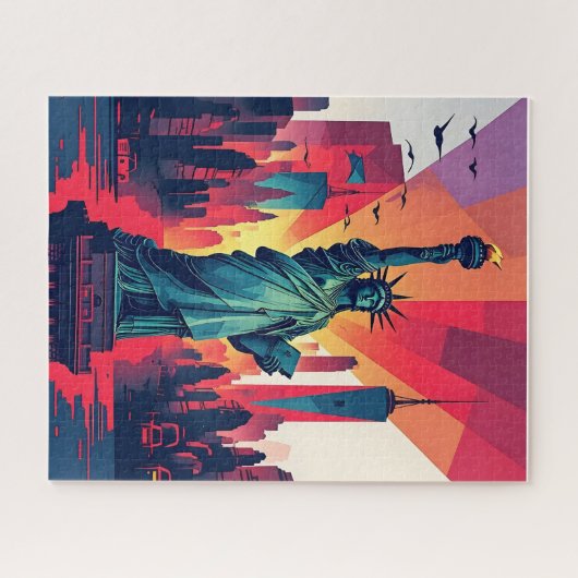 Liberty Lights: New York City Skyline Puzzel Legpuzzel (Horizontaal)