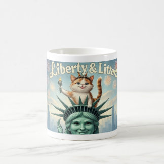 Liberty & Litterboxen - Grappige Patriottische Kat Koffiemok