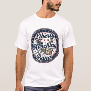 Liberty Marching Band Patriotische Mars Muziek T-shirt