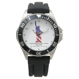 *~* Liberty Militaire Veteraan Rood Wit Blauw Horloge