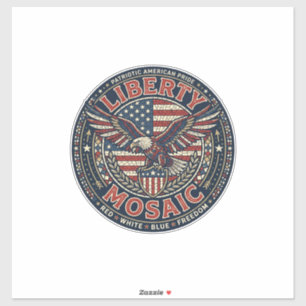 Liberty Mozaïek Patriottisch Patriottisch Mozaïek Sticker