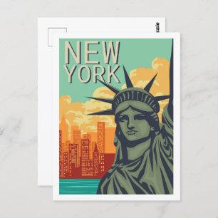 Liberty New York beroemde reisplaats illustratie Briefkaart