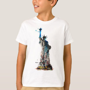 Liberty New York City Travel Love Waterverf T-shirt