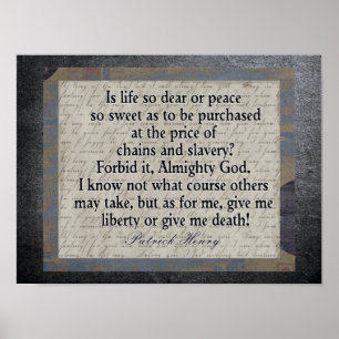 Liberty or Death - American Revolution quote Poster