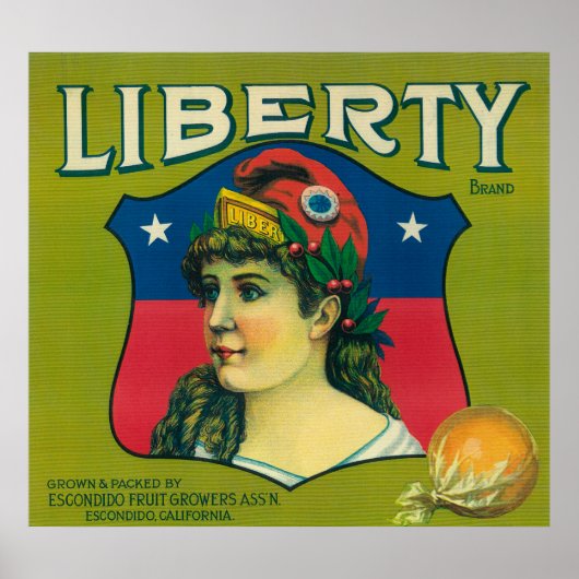 Liberty Oranje LabelEscondido,CA Poster (Voorkant)