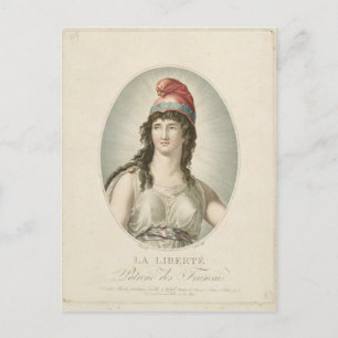 Liberty, Patron van de Fransen, gegraveerd door Ru Briefkaart