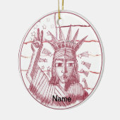 Liberty Peace Keramisch Ornament (Links)