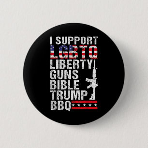 Liberty Pistolen Bijbel Trump BBQ Ronde Button 5,7 Cm