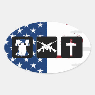 Liberty Pistolen Religity Oval Ovale Sticker