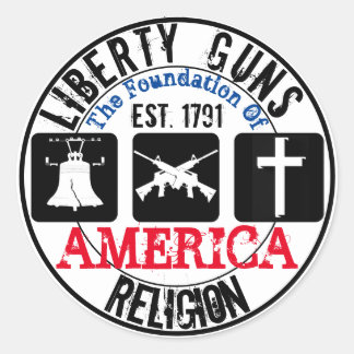 Liberty Pistolen Religity Round Sticker