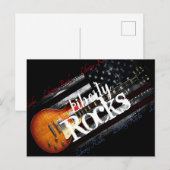 LIBERTY ROCKS  Amerikaanse vlag Briefkaart (Voorkant / Achterkant)