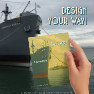 Liberty Ship SS Jeremiah O'Brien | Alcatraz Travel Briefkaart