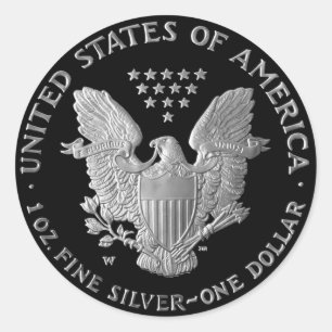 Liberty Silver Dollar Tail 2006  Ronde Sticker