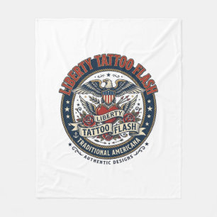 Liberty Tattoo Flash Patriottisch Patriottische Ta Fleece Deken