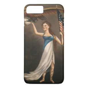 Liberty Woman Eagle American Flag USA iPhone 8 Plus / 7 Plus Hoesje