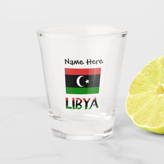 Libië Libische Vlag Gepersonaliseerd Shot Glas (Voorkant)