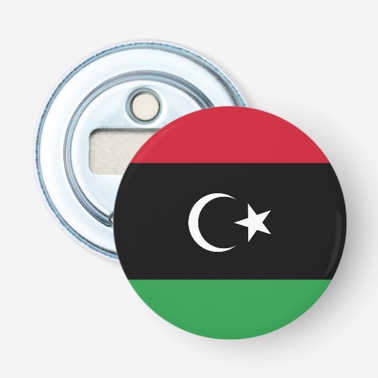 Libië vlag button flesopener (Voorkant)