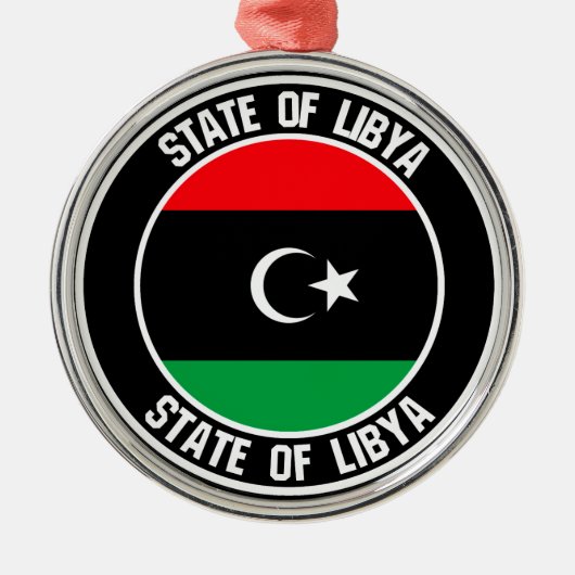 Libische ronde Embleem Metalen Ornament (Voorkant)