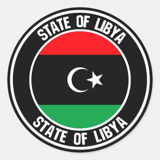 Libische ronde Embleem Sticker (Voorkant)