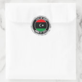 Libische ronde Embleem Sticker (Tas)