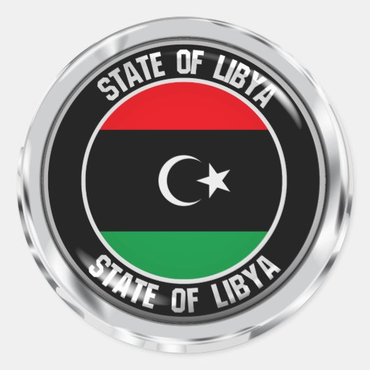 Libische ronde Embleem Sticker (Voorkant)