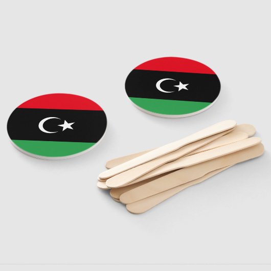 Libische vlag handwaaier (Niet-gemonteerd)