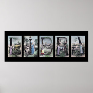 LIBRA  Alfabet Letter Name Art Poster