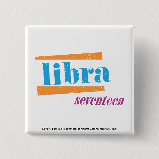 Libra Aqua Vierkante Button 5,1 Cm (Voorkant)