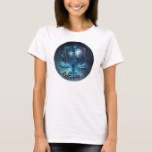 Libra Aquarelle bleu et noir Zodiac T-shirt (Devant)