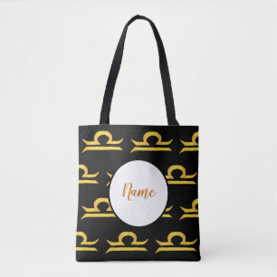 Libra, Balance Golden Zodiac Sign Personalized Draagtas